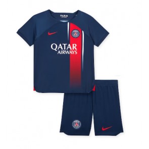 Paris Saint-Germain babykläder Hemmatröja barn 2023-24 Korta ärmar (+ Korta byxor)